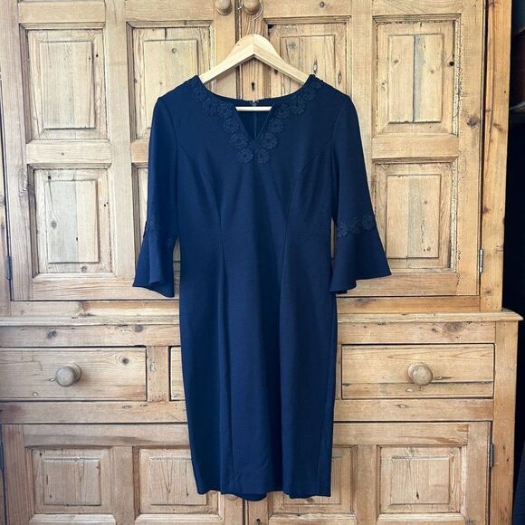 Talbots Petites 4 Petite Navy Blue Dress - Picture 1 of 5